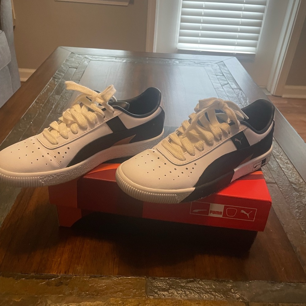 Blk white and gray puma sneakers